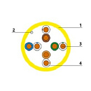 Cabeus UTP-4P-Cat.5e-SOLID-YL Кабель витая пара UTP (U/UTP), категория 5e, 4 пары (24 AWG), одножильный, PVC нг(А)-LS, желтый