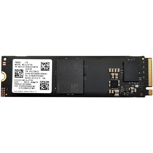 Твердотельный накопитель/ Samsung SSD PM9B1, 1024GB, M.2(22x80mm), NVMe, PCIe 4.0 x4, R/W 3600/3000MB/s, IOPs 500 000/420 000 (12 мес.)