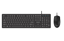 Philips Проводной Комплект SPT6264, USB 2.0 104 клав/3 кнопки, 800-2400dpi, русская заводская раскладка, чёрный