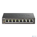 D-Link DGS-1008P/F1A Неуправляемый коммутатор с 8 портами 10/100/1000Base-T (4 порта PoE 802.3af/at, PoE-бюджет 60 Вт)