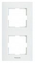 Рамка Panasonic Karre Plus WKTF08122WH-RU 2x вертикальный монтаж пластик белый (упак.:1шт)