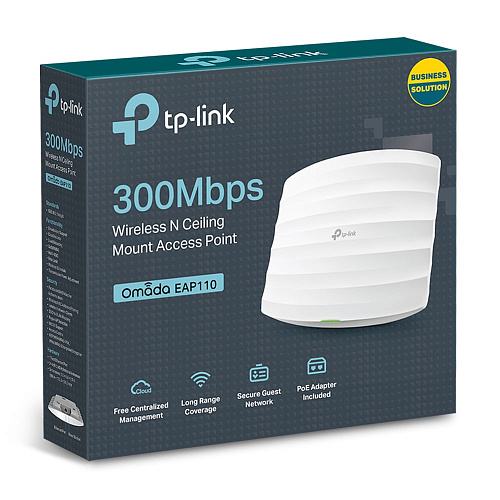 Точка доступа TP-Link Точка доступа/ 300Mbps Wireless N Ceiling/Wall Mount Access Point, QCA(Atheros), 300Mbps at 2.4Ghz, 802.11b/g/n, 1 10/100Mbps LAN port, Passive PoE