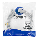 Патч-корд Cabeus PC-UTP-RJ45-Cat.5e-5m Патч-корд U/UTP, категория 5е, 2xRJ45/8p8c, неэкранированный, серый, PVC, 5м