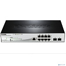 D-Link DGS-1210-10P/ME/A1A Управляемый L2 коммутатор с 8 портами 10/100/1000Base-T и 2 портами 1000Base-X SFP (8 портов PoE 802.3af/at, PoE-бюджет 78