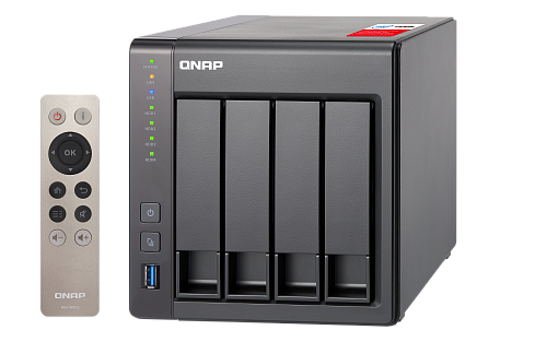Сетевое хранилище без дисков SMB QNAP TS-451+-8G NAS, 4-tray w/o HDD. Quad-core Intel Celeron J1900 2.0-2.42GHz, 8GB, HDMI-port. 4xUSB, 2xGb LAN