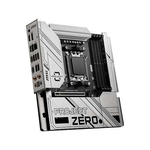 Материнская плата MSI B650M PROJECT ZERO B650, AM5, 4*DDR5, 1*PCIEx16, 1*PCIEx1, 2*M.2, 3*TypeC, 3*USB3.2Gen2, 4*USB3.2Gen1, 6*USB2.0, 4*SATA3.0, 2.5G