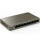 Коммутатор Tenda TEF1109P-8-63W Коммутатор неуправляемый PoE, 9 портов 9x100 Мбит/с, PoE 8х58 Вт, настольный