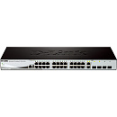 Коммутатор D-LINK Fast Ethernet управляемый/ 24-ports UTP 10/100Mbps + 2 Combo 10/100/1000BASE-T/SFP + 2-ports SFP , WEB Smart III Switch, (Metro Ethernet),