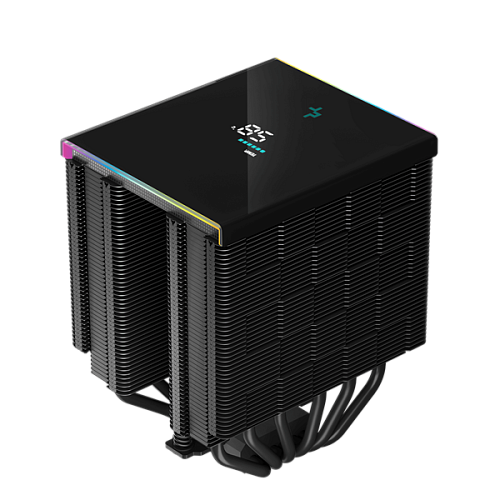 Кулер для процессора DEEPCOOL AK620 DIGITAL LGA20XX/1700/1200/115X/AM5/AM4 (8шт/кор, TDP 260W, PWM, DUAL Fan 120mm, 6 тепл. трубок, черный) RET