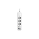 Harper Сетевой фильтр с USB зарядкой UCH-410 White QC3.0 (3 роз.,3м.,3xUSB (max 4.8A), 4000W) {H00003197}
