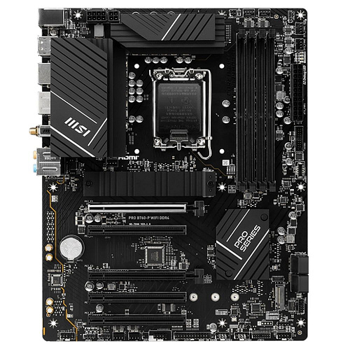 Материнская плата MSI PRO B760-P WIFI DDR4 B760, LGA1700, 4*DDR4, 5*PCIEx16, 2*M.2, 2*TypeC, 2*USB3.2Gen2, 2*USB3.2Gen1, 8*USB2.0, 4*SATA3.0, 2.5G, DP