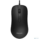 Philips Проводная Мышь SPK7214, 4 кноп., USB 2.0, 800-1600dpi, Чёрный