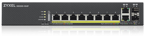 Коммутатор Zyxel Networks L2 PoE+ Zyxel NebulaFlex Pro GS2220-10HP, rack 19", 8xGE PoE+, 2xCombo (SFP/RJ-45), бюджет PoE 180 Вт