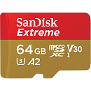 Micro SecureDigital 64GB SanDisk microSDXC Class 10 UHS-I A2 C10 V30 U3 Extreme 170MB/s