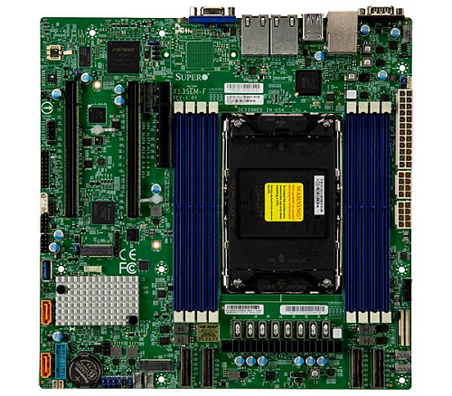 supermicro motherboard 1xcpu x13sem-f 4nd gen xeon scalable 350w/8xdimm/10xsata3/c741 raid0/1/5/10/2xgbe/2xpciex16,5xpciex8/m.2/9.6" x 9.6" (bulk)
