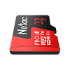 netac p500 extreme pro 32gb microsdhc v10/a1/c10 up to 100mb/s, retail pack with sd adapter