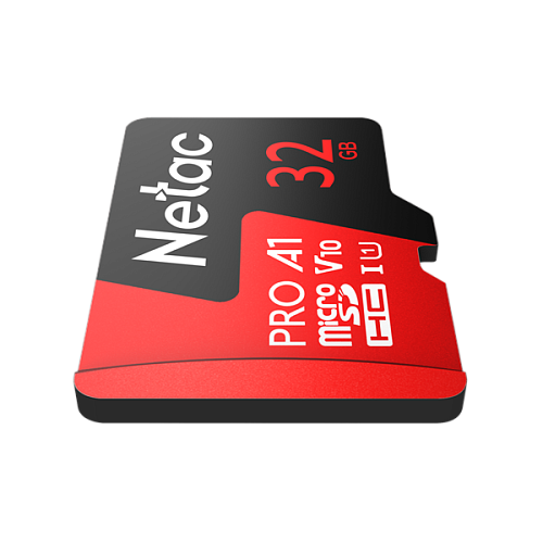 netac p500 extreme pro 32gb microsdhc v10/a1/c10 up to 100mb/s, retail pack with sd adapter