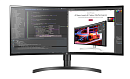 LG 34" 34WL85C-B IPS LED изогнутый, 3440x1440, 5ms, 300cd/m2, 1000:1 (Mega DCR), 178°/178°, HDMI*2, DisplayPort, USB-Hub, HDR 10, колонки, Tilt, HAS,