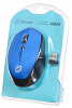 Мышь Оклик 488MW черный/синий оптическая (1600dpi) беспроводная USB для ноутбука (4but)