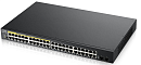 Коммутатор Smart L2 коммутатор PoE+ Zyxel GS1900-48HPv2, rack 19", 48xGE (24xPoE+), 2xSFP, бюджет PoE 170 Вт