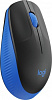 Мышь Logitech M190 черный/синий оптическая (1000dpi) беспроводная USB (2but)