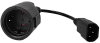 Шнур переходной, вилка C14 - розетка Schuko, 3х0.75, 220В, 10А, черный, 0.2 метра