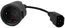 Шнур переходной, вилка C14 - розетка Schuko, 3х0.75, 220В, 10А, черный, 0.2 метра