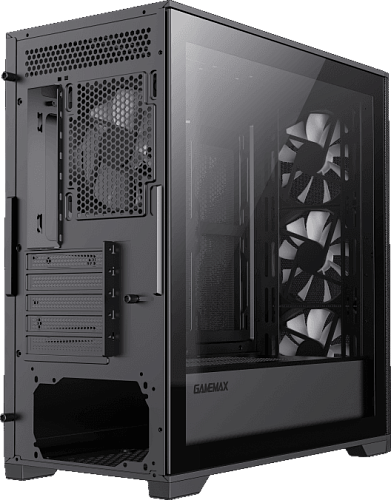 Компьютерный корпус mATX, без блока питания/ Gamemax DEFENDER TG mATX case, black, w/o psu, w/1xUSB3.0+2xUSB2.0, Combo Audio, w/3x12cm ARGB front fan