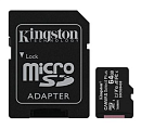 Kingston Micro Secure Digital Flash Card 64GB microSDXC Canvas Select Plus 100R A1 C10 Card + ADP