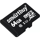 Micro SecureDigital 64Gb Smartbuy 64GB Class 10 UHS-1 (без адаптера) (SB64GBSDCL10-00)