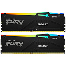 Модуль памяти Kingston 32GB DDR5 5600 DIMM FURY Beast Black RGB kit 2*16,Non-ECC, CL40, 1.25V, 288-pin RTL