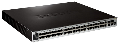 D-Link PROJ Managed L3 Stackable Switch 48x1000Base-T PoE, 4x10GBase-X SFP+, PoE Budget 370W (740W with DPS-700), Surge 6KV, CLI, 100Base-T Management