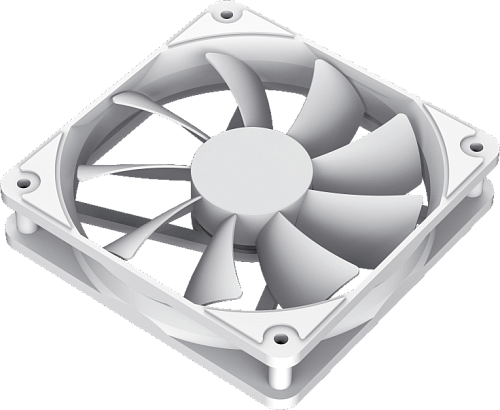 Кулер для корпуса ПК/ Gamemax GMX-WFBK-Full White, 12CM white fan, white blade, 3pin+4Pin connector