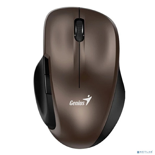 Мышь беспроводная Genius Ergo 8200S Chocolate. Полноразмерная, эргономичная, бесшумная, 5 кнопок. DPI 1200. Сенсор Blue Eye. Частота 2.4 GHz. Цвет - к