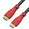 Кабель Greenconnect GCR HDMI 2.0, 0.5m ,красные конн, HDR 4:2:2, Ultra HD, 4K 60 fps 60Hz/5K*30Hz, 3D, AUDIO, 18.0 Гбит/с, 28/28 AWG, 3 X экран (HM301)