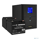 Exegate EX296839RUS Комплект ИБП EX295989RUS + батарея 40Ач EX282976RUS 2шт (инвертор, синус, для котла) SineTower SZ-2000.LCD.AVR.3SH.1C13.USB <2000V
