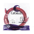 Cabeus PC-UTP-RJ45-Cat.6-5m-RD-LSZH Патч-корд U/UTP, категория 6, 2xRJ45/8p8c, неэкранированный, красный, LSZH, 5м