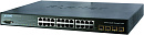 Коммутатор Planet IPv6, 24-Port Gigabit with 4-Port SFP Layer 2+/4 SNMP Managed Switch w/-48V Redundant PWR