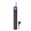 PowerCube Фильтр-удлинитель PRO (SPL6-16B-3M) 3.0м, 6 розеток,16А, черный графит