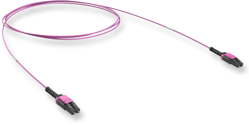 Оптический патчкорд LC/LC Duplex Uniboot, Push-Pull-Boot, 50/125 OM4, FRNC, ULL, 2 м