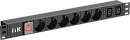 Блок розеток ITK PDU 6 розеток нем. ст. + 2 С13 LED 1U каб. 2м нем. ст.