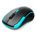Gembird MUSW-410 {Мышь беспроводная, 2.4ГГц, 3 кнопки + колесо кнопка,1600DPI чёрно-бирюзовый}