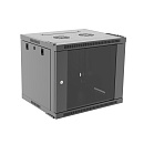 Настенный шкаф Wize Pro [W9U50QSR] 19", 9U, быстрая сборка без инструментов, 600х500 мм, стеклянная передняя дверь, задняя стенка металлическая, неотк