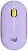 Мышь Logitech M350 Pebble сиреневый оптическая (1000dpi) silent беспроводная BT/Radio USB для ноутбука (3but)