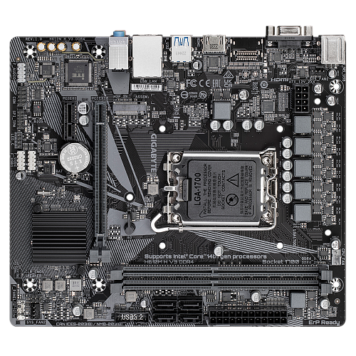 Материнская плата/ MB GIGABYTE INTEL H610 s1700, 2xDDR4(64GB), D-SUB/HDMI 2.1, 1xPCIe 4.0x16, 1xPCIe 3.0, 1xLAN, 4xSATA 6Gb/s, 1xM.2, 2xUSB 3.2,