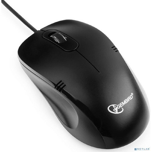 Gembird MOP-100 Black {Мышь, USB, черный, 3 кнопки, 1000 DPI, кабель 1.5м}