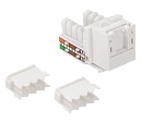 Розеточный модуль Модуль Keystone, RJ45, неэкранированный, кат.5E, со встроенной шторкой, 90 градусов, белый