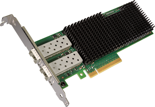 Сетевая карта Intel Celeron Intel® Ethernet Converged Network Adapter XXV710-DA2, 2 x SFP28 Port, 25GbE, PCI-E v3 x8, iSCSI, NFS, VMDq. PCI-SIG* SR-IOV Capable