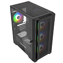 Powercase ByteFlow Micro Black, Tempered Glass, 4х 120mm ARGB fans, ARGB HUB, чёрный, mATX (CAMBFB-A4)