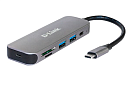 Концентратор USB D-Link Концентратор USB-C, 2xUSB 3.0, 1xUSB-C, слот SD/microSD